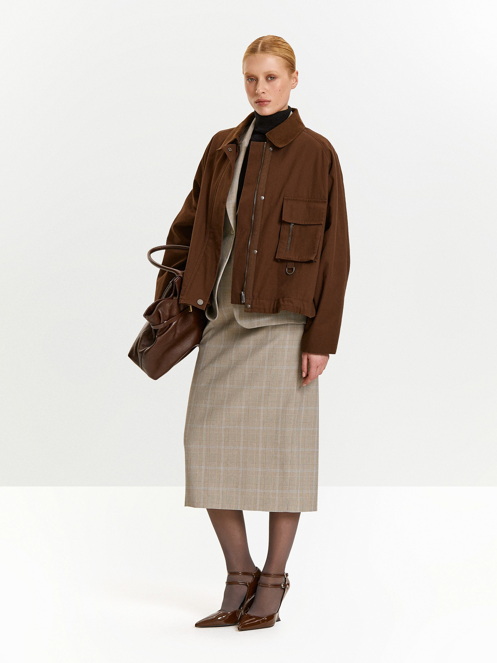 Юбка карандаш в клетку